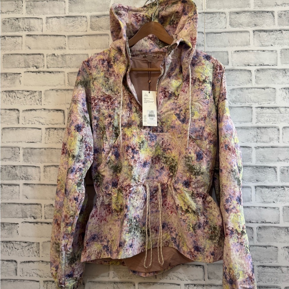 Womens Hooded Anorak Jacket in Lavender Multi